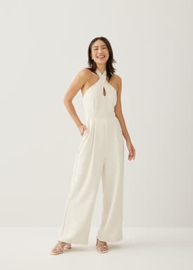 Meliza Padded Halter Straight Leg Maxi Jumpsuit