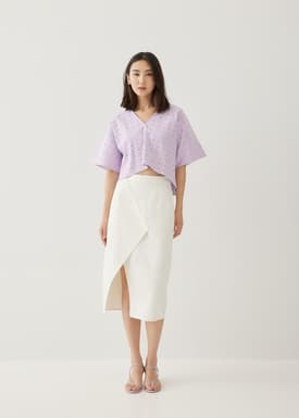 Josel Broderie V-neck Kimono Top