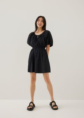 Ellamay Cotton Puff Sleeve Mini Dress