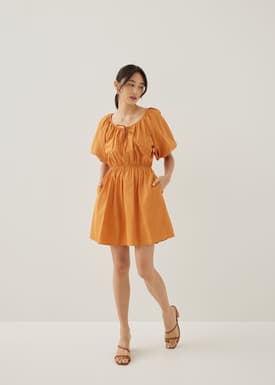 Ellamay Cotton Puff Sleeve Mini Dress