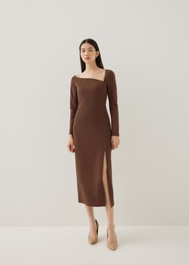 Jinri Asymmetric Bodycon Midi Dress