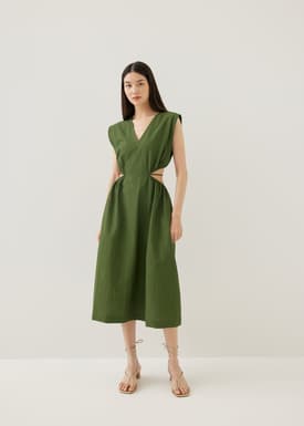 Harleen Elastic Fit & Flare Midi Dress
