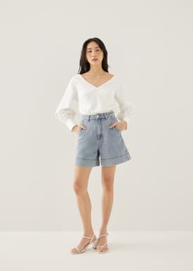 Mariet Denim Flare Shorts