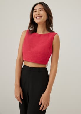 Ora Boat Neck Crop Top