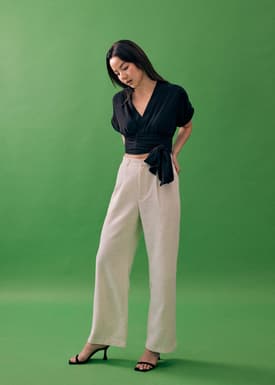 Janeth Textured Straight Leg Pants