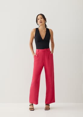 Janeth Textured Straight Leg Pants