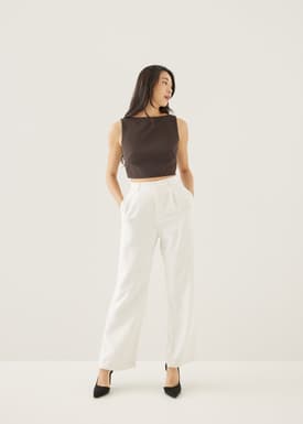 Mailea Boat Neck Crop Top
