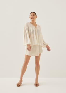 Rhiane Sheer Puff Sleeve Blouse