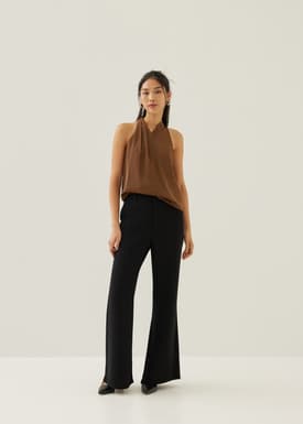 Jorja Satin Pleated Halter Top