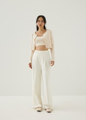 Rasha Mid Waist Tailored Straight Leg Pants