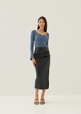 Christie Pleather Column Midaxi Skirt