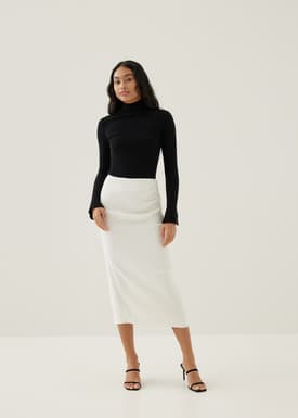 Mailea Side Pleat Column Skirt