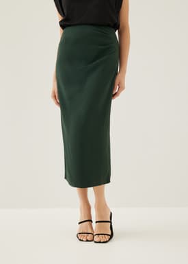 Mailea Side Pleat Column Skirt