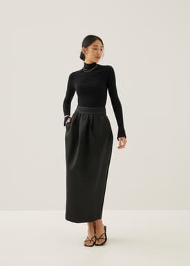 Jeslyn Satin Lantern Maxi Skirt
