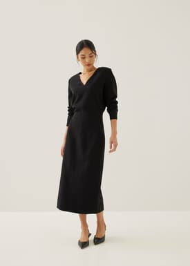 Izobel Padded Tailored Column Midaxi Dress