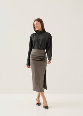Annalie Organza Turtleneck Blouse