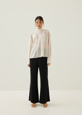 Annalie Organza Turtleneck Blouse