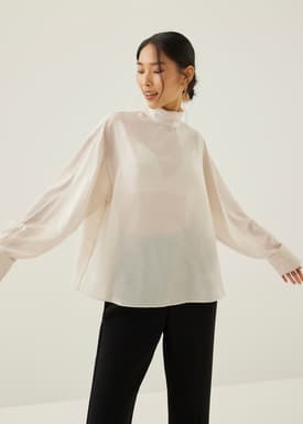 Annalie Organza Turtleneck Blouse