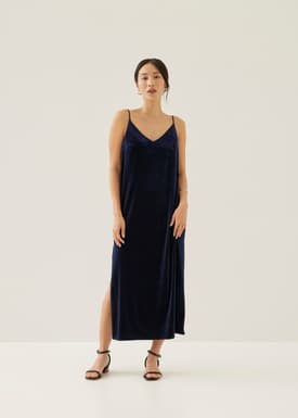 Zaley Velvet Slip Midaxi Dress