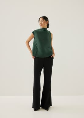 Nadya Asymmetric Organza Blouse