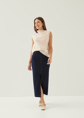 Nadya Asymmetric Organza Blouse