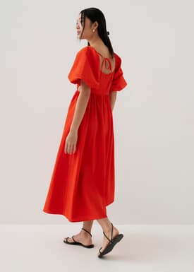 Alai Puff Sleeve Fit & Flare Midaxi Dress