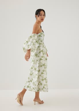 Rei Fit and Flare Midaxi Dress in Heirloom Botanicals