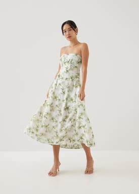Rei Fit and Flare Midaxi Dress in Heirloom Botanicals