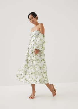 Rei Fit and Flare Midaxi Dress in Heirloom Botanicals