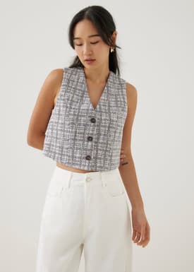 Kamille Tweed Crop Vest