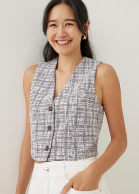 Kamille Tweed Crop Vest