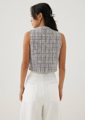 Kamille Tweed Crop Vest