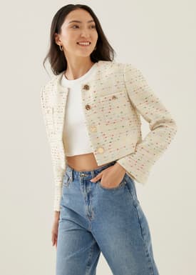 Monroe Tweed Crop Jacket