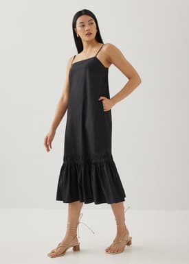 Adrianne Ruched Trapeze Dress