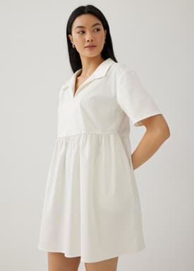 Heather Cotton Babydoll Shirt Dress
