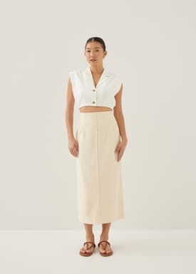 Larsie Tailored Linen Cropped Shirt