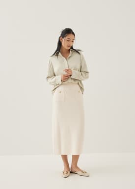 Pennie Satin Cuffed Sleeve Shirt