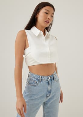 Nelsa Collared Cropped Shirt