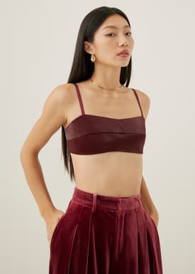 Padded Vegan Leather Bralette