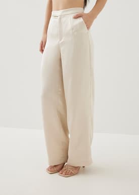 Myka Tailored Satin Straight Leg Pants