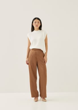 Myka Tailored Satin Straight Leg Pants