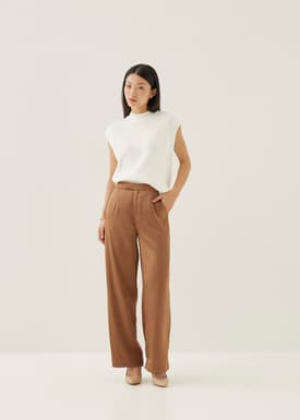 Myka Tailored Satin Straight Leg Pants