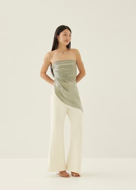 Valrie Asymmetric Ruched Tube Top