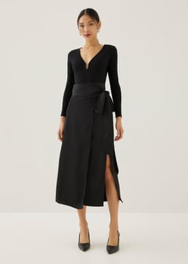 Thora Satin Wrap Maxi Skirt