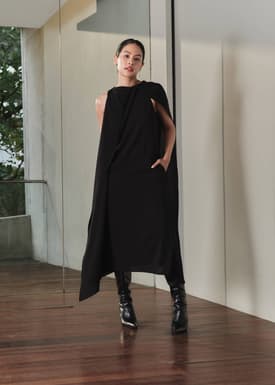 Suzanne Multi-way Detachable Shawl Column Midaxi Dress