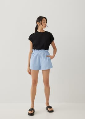 Louie Elastic Cotton Shorts