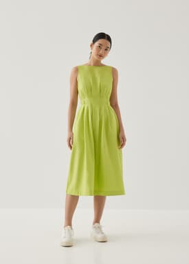 Aleeza Cotton Fit & Flare Midi Dress