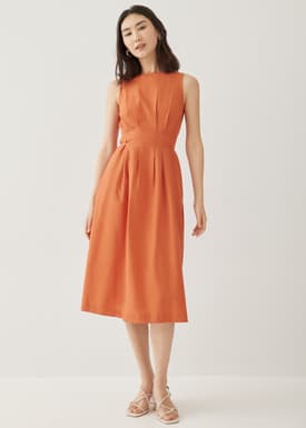 Aleeza Cotton Fit & Flare Midi Dress