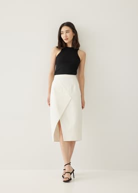 Kitty Denim Pencil Midi Skirt