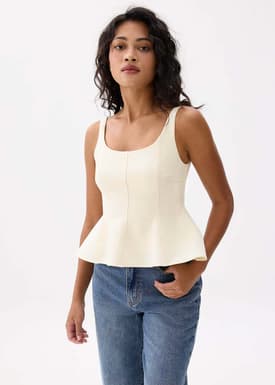 Scoop Neck Peplum Top
